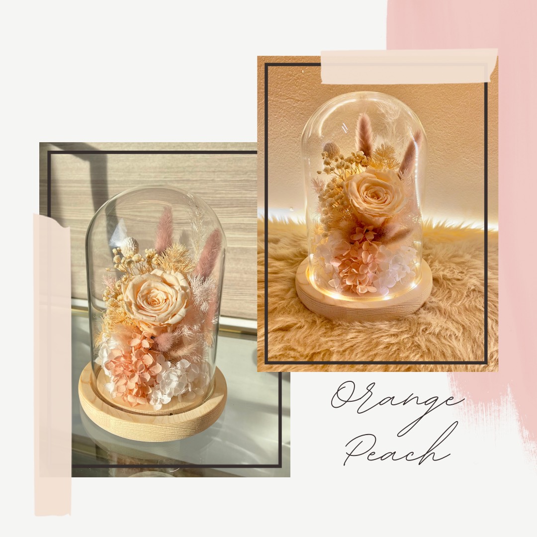 Orange Peach Glass Dome - Image 1